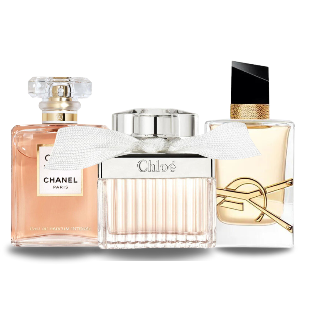 Combo af 3 Dufte - Coco Mademoiselle af Chanel, Libre af Yves Saint Laurent og Chloé Signature [100 ml hver]