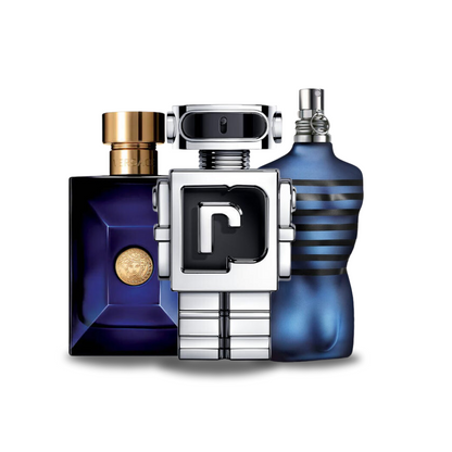 3 Parfume Kombination - Dylan Blue af Versace, Phantom af Paco Rabanne og Ultra Male af Jean Paul Gaultier