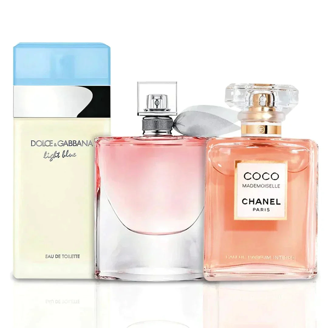 Combo af 3 Dameparfumer - La Vie Est Belle, Coco Mademoiselle og Light Blue [100 ml hver]  La Vie Est Belle